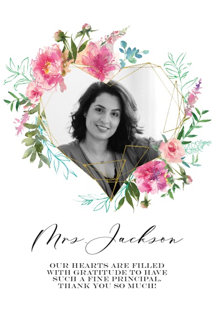 Thankful Heart - Thank You Card For Teacher