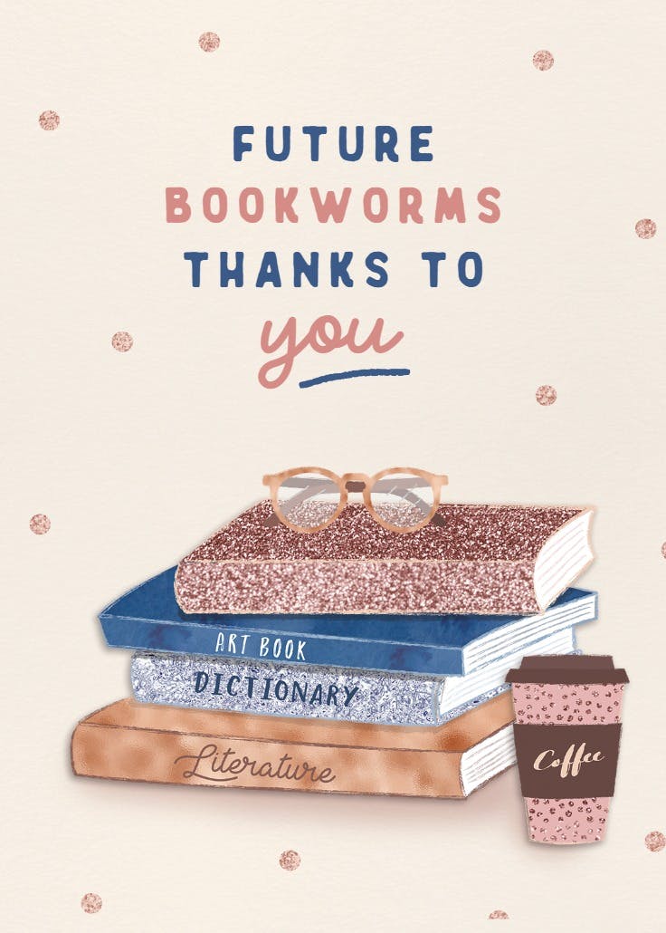 Thanks to you - thank you card for teacher