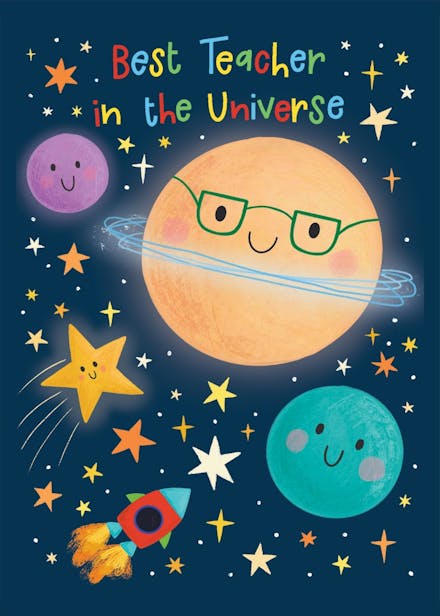 The most shining teacher - thank you card for teacher