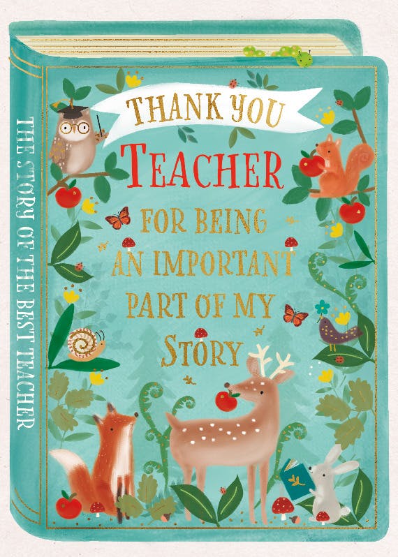 The story of the best teacher -  tarjeta de apreciación a un profesor gratis