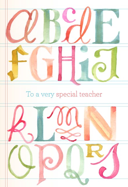 To a Very Special Teacher - Thank You Card For Teacher
