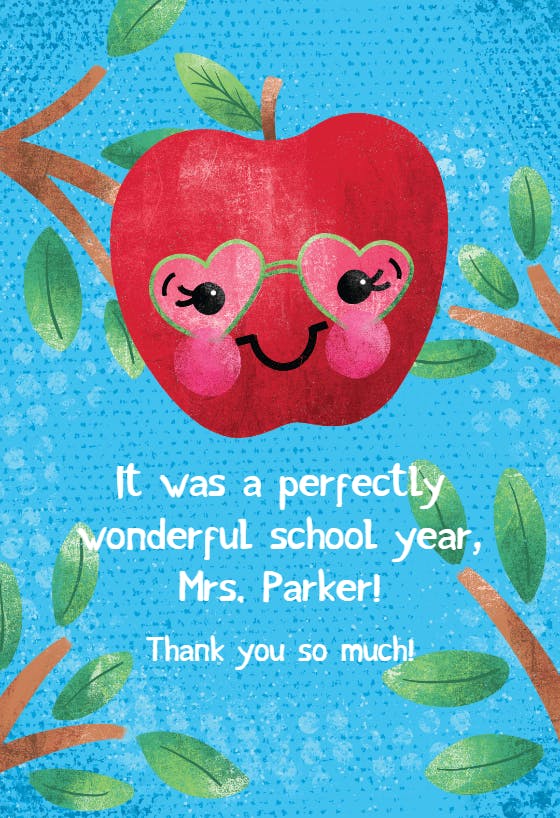 Top grade - thank you card for teacher