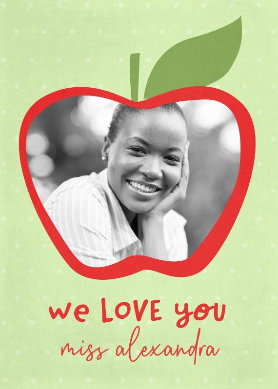 We love you teacher - thank you card for teacher