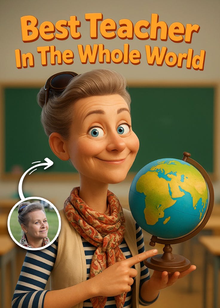 World's greatest teacher - thank you card for teacher