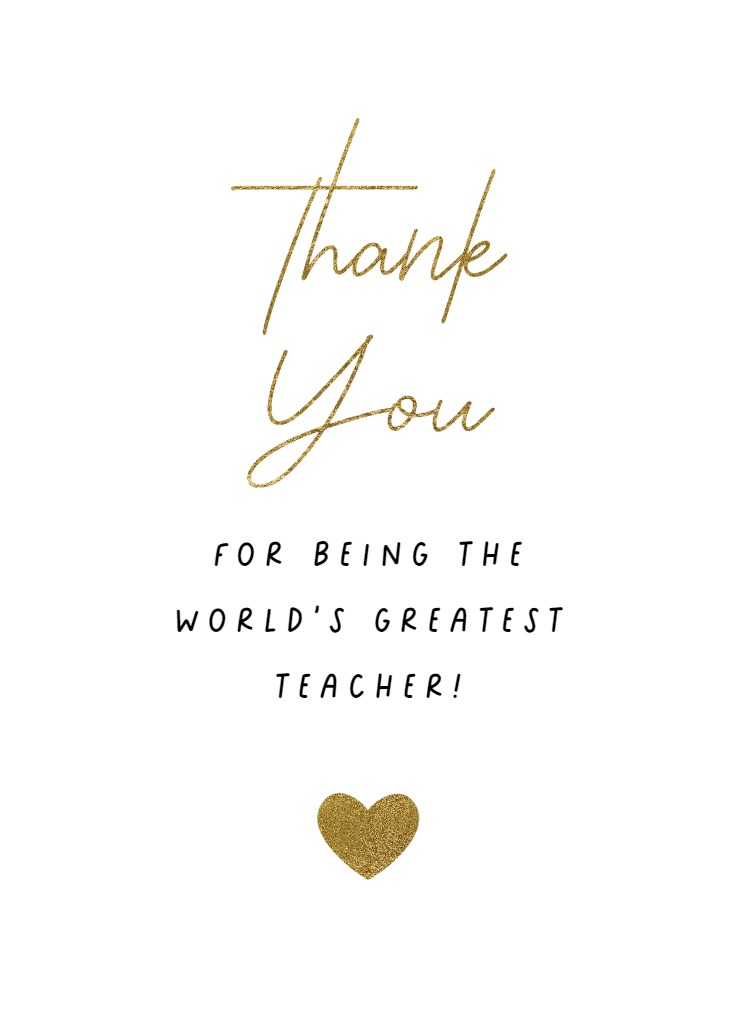 World's Greatest Teacher - Thank You Card For Teacher (Free ...