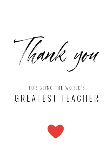 world s greatest teacher thank you card for teacher free greetings island