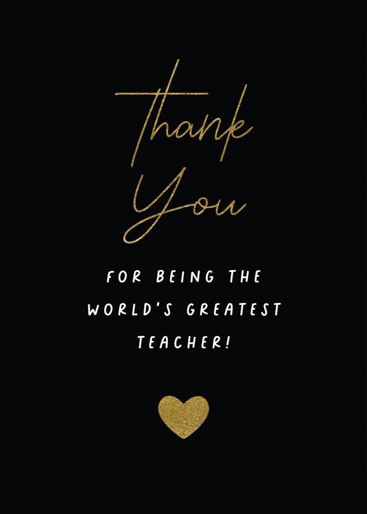 World's Greatest Teacher - Thank You Card For Teacher (Free ...