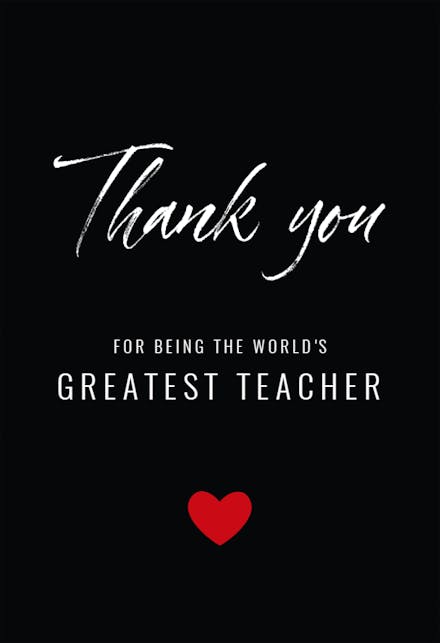 World's Greatest Teacher - Thank You Card For Teacher (Free ...