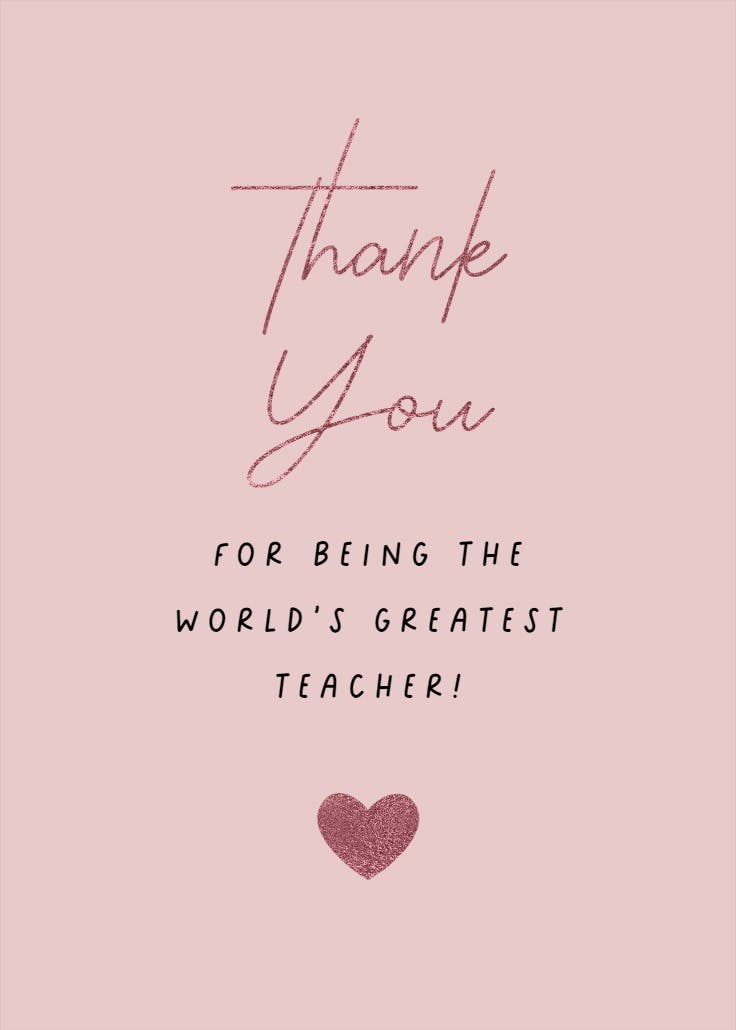 World's Greatest Teacher - Thank You Card For Teacher (free 