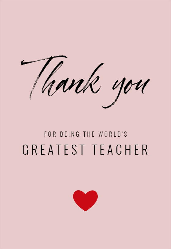 Thank You Teacher - Thank You Card For Teacher | Greetings Island