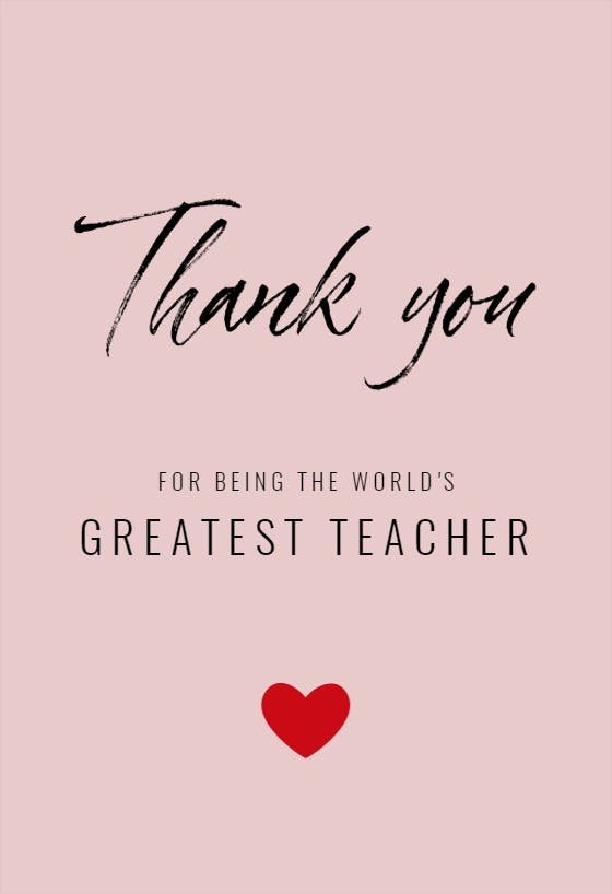 World's Greatest Teacher - Thank You Card For Teacher (Free ...