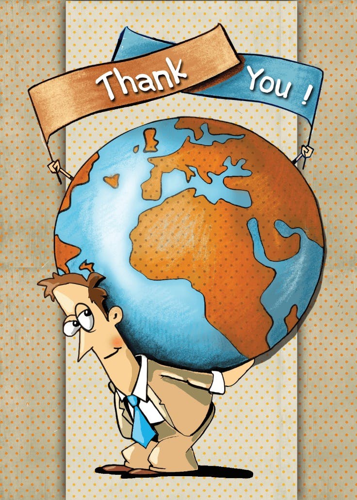 World of learning - thank you card for teacher