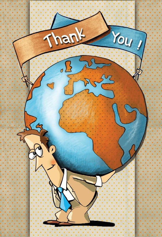 World of learning - thank you card for teacher
