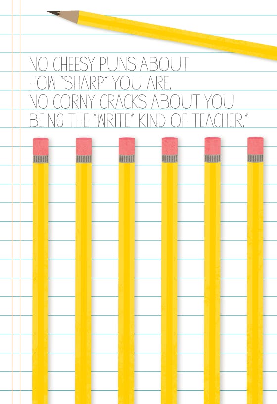 Write kind of teacher -  free card