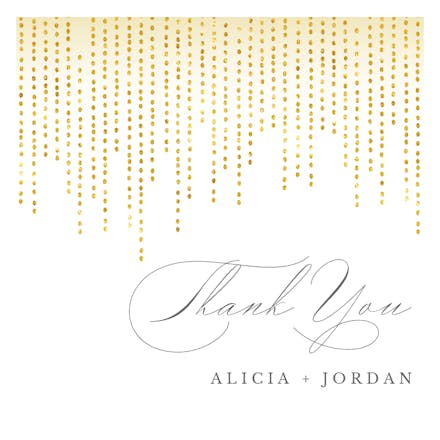 Curtain Cascade - Wedding Thank You Card