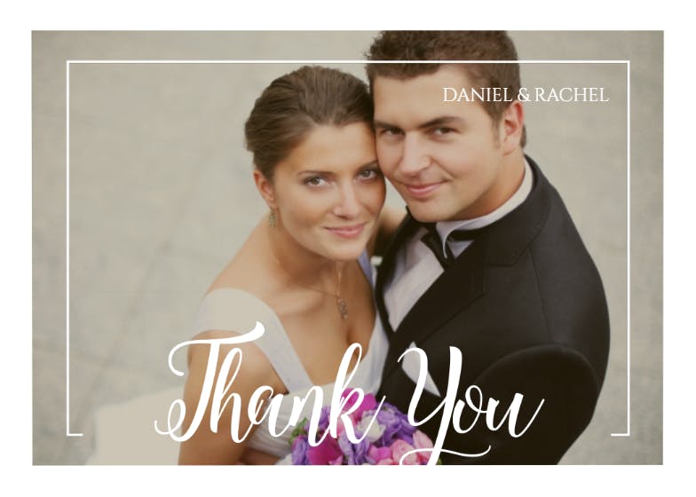 Elegant frame thank you - wedding thank you card