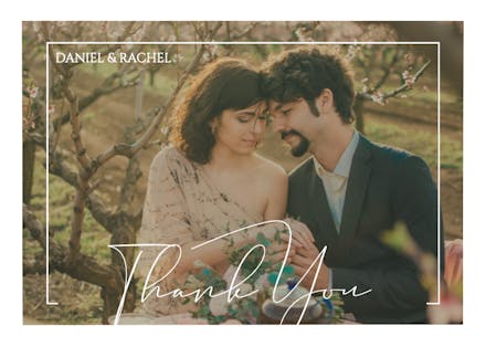 Elegant frame thank you - tarjeta de agradecimiento por la boda