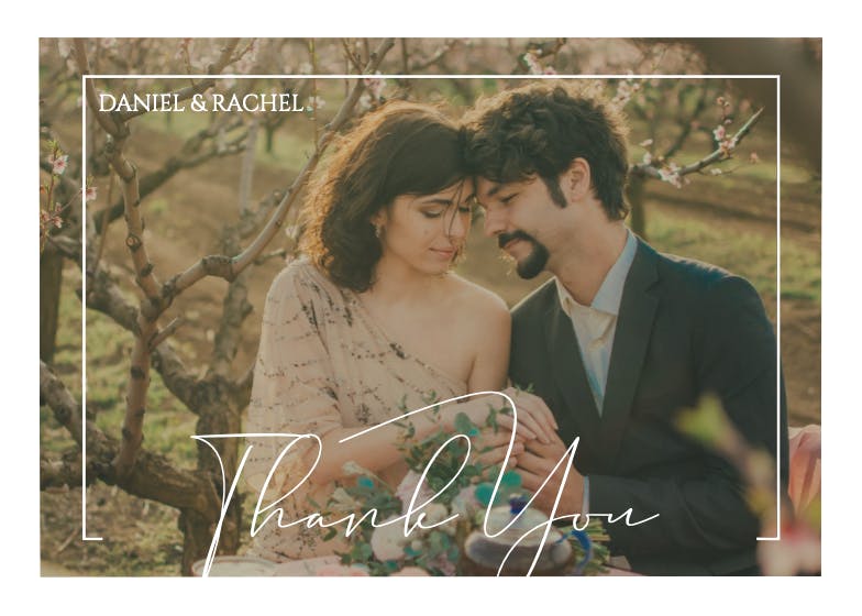 Elegant frame thank you -  tarjeta de agradecimiento por la boda gratis