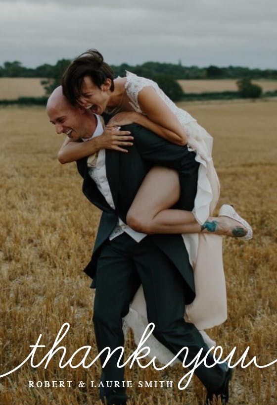 Elegant love -  tarjeta de agradecimiento por la boda gratis