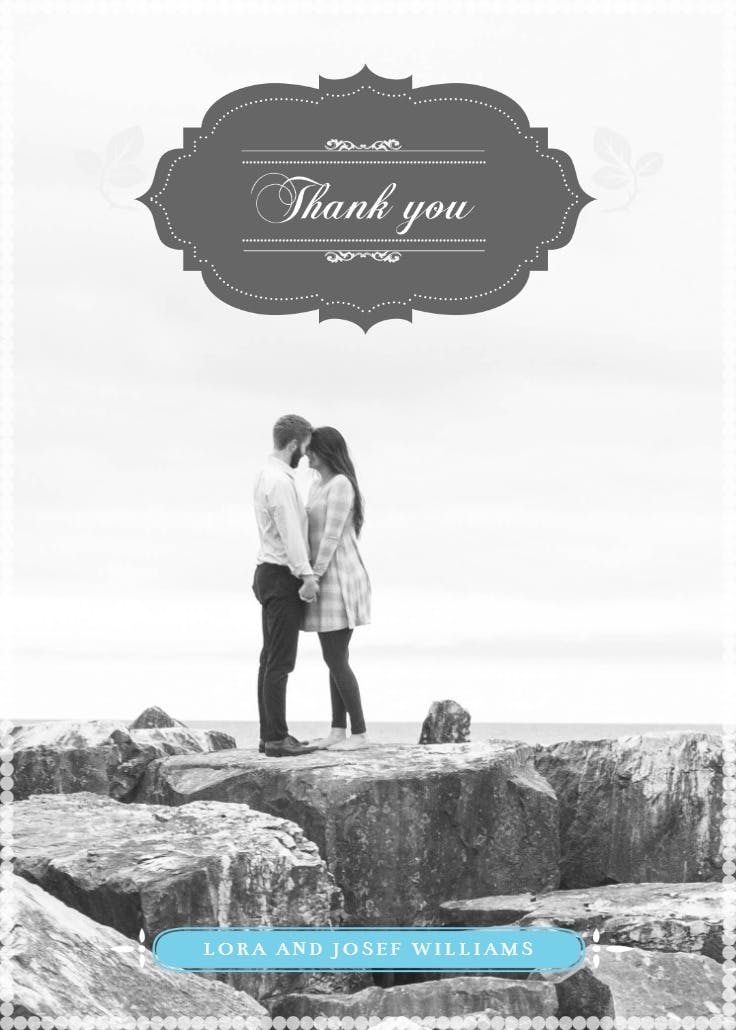 Elegant vintage - tarjeta de agradecimiento por la boda