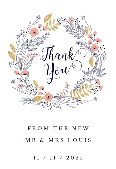 Ever thankful - wedding thank you card