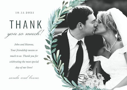 Evergreen - wedding thank you card