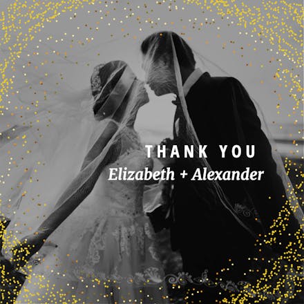 Frosty frame - wedding thank you card