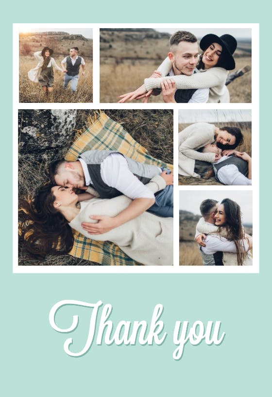 Husband and wife collage - wedding thank you card