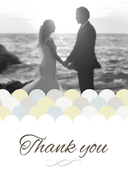 Light Scallops - Wedding Thank You Card