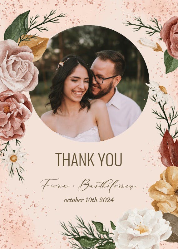 Nocturnal flowers - wedding thank you card