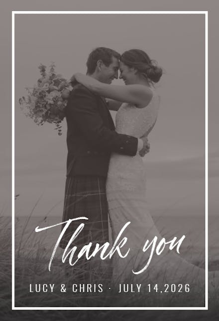 Peace & Love - Wedding Thank You Card