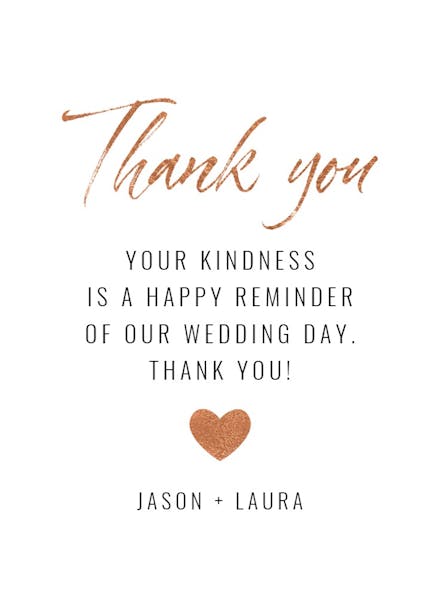 Plain and pure - wedding thank you card