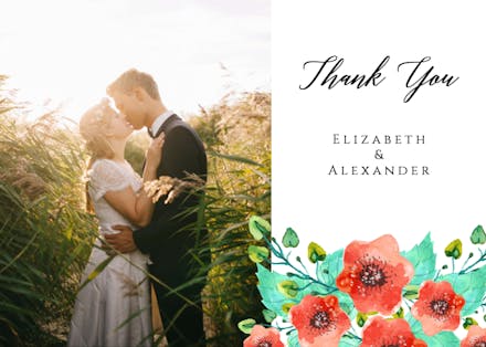 Royal garden - tarjeta de agradecimiento por la boda