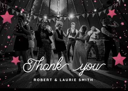 Stars shining thank you - wedding thank you card