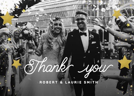 Shinny Thank You - Tarjeta De Agradecimiento Por La Boda