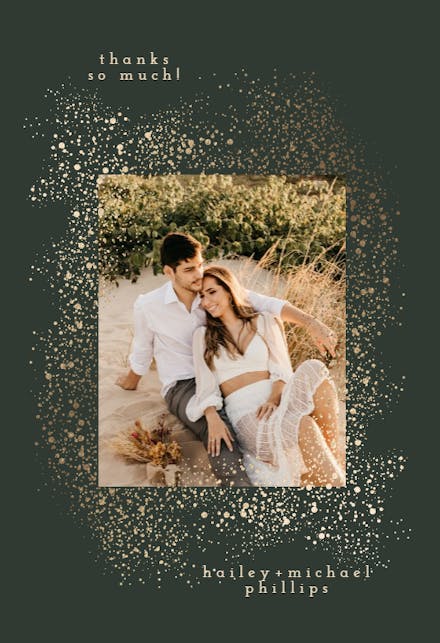 Snowy Blast - Wedding Thank You Card