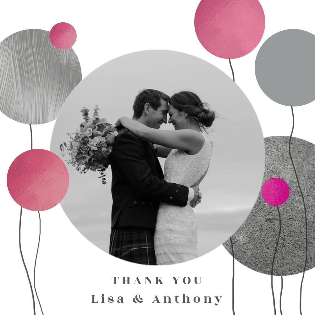 Surrealism balloons - tarjeta de agradecimiento por la boda