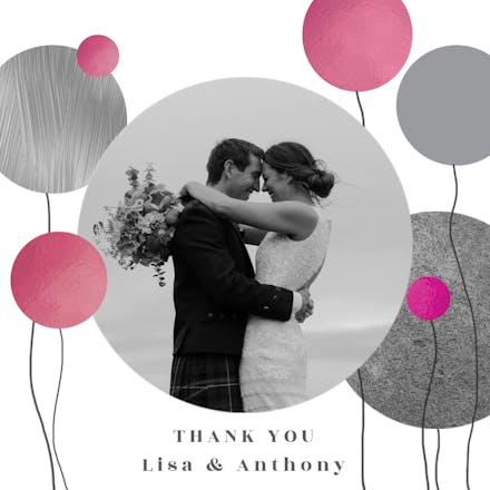 Surrealism balloons - wedding thank you card