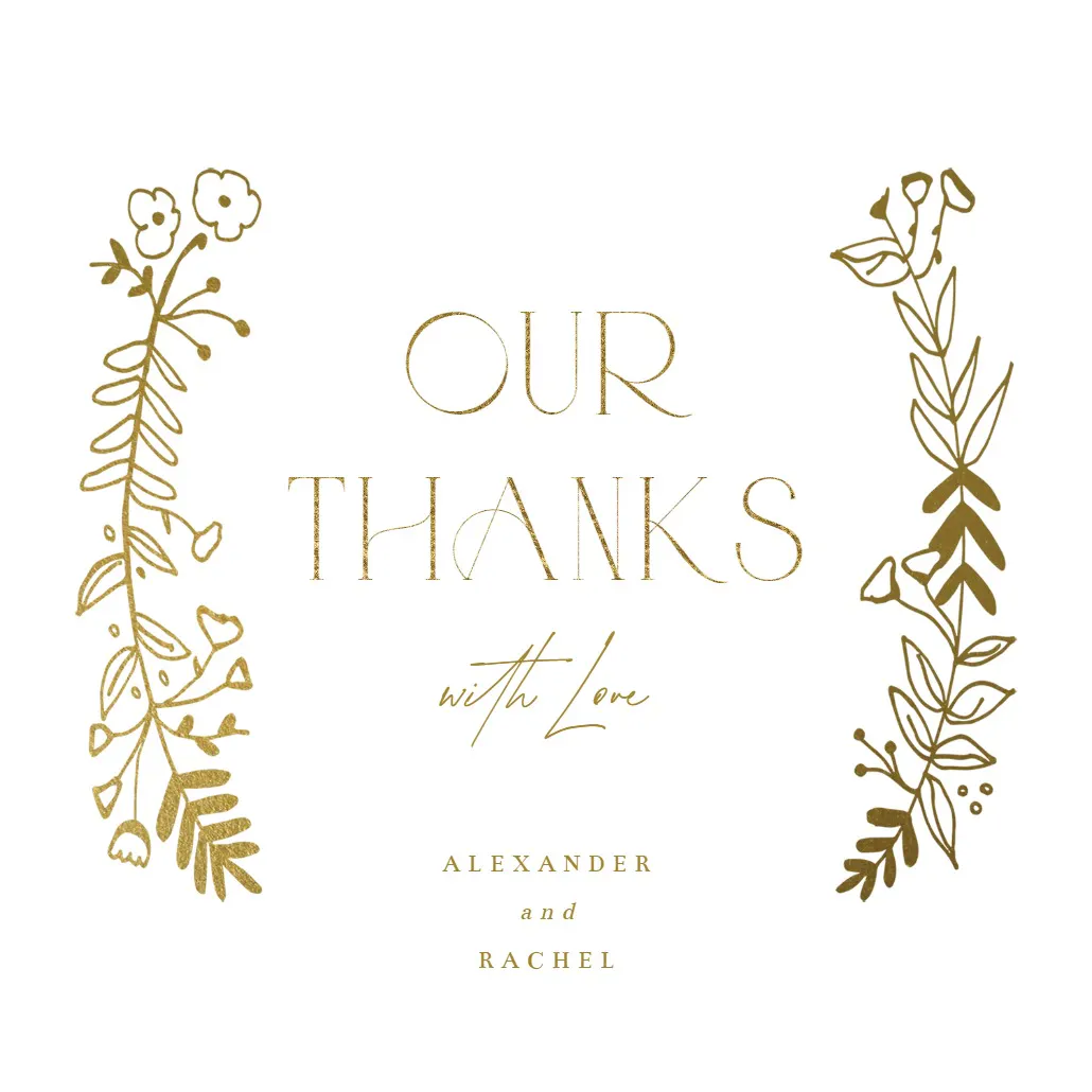 thank you sideside - wedding thank you card (free) | greetings