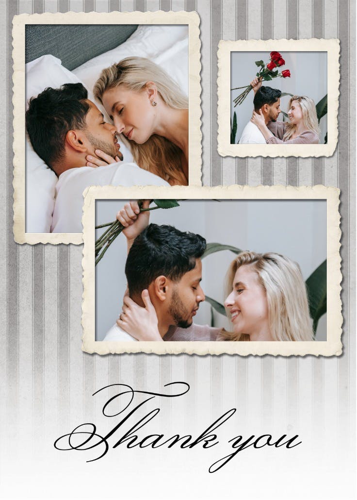 Vintage marriage collage - tarjeta de agradecimiento por la boda