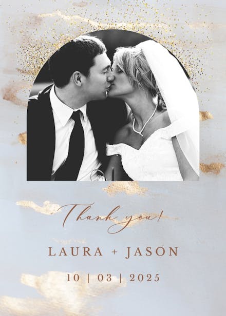 You are golden - wedding thank you card