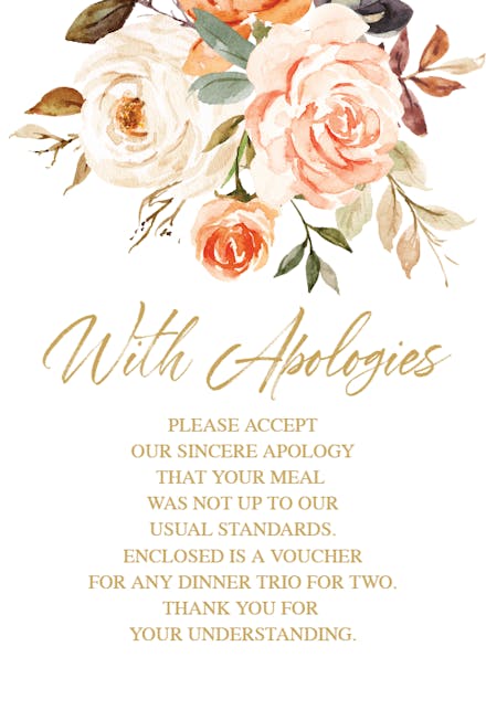 Celebrating your love - Sorry Card