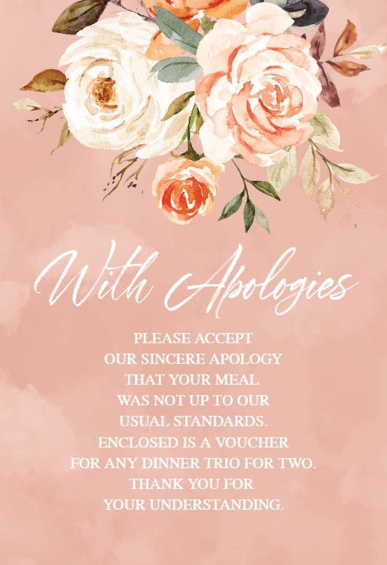 Celebrating your love -  tarjeta de disculpa