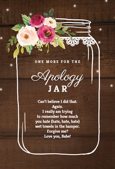 Apology Jar - Sorry Card