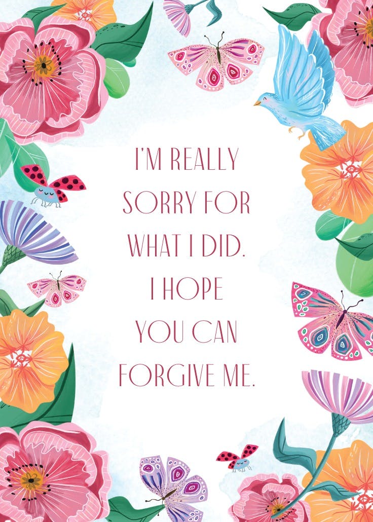 Blooms & beauties - sorry card