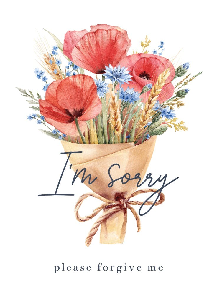 Bouquet of poppies - sorry card