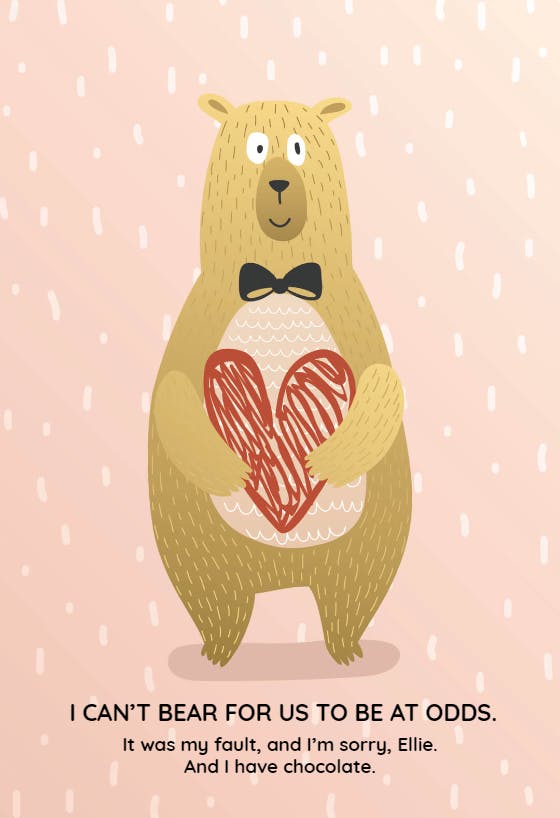 Can’t bear it - sorry card