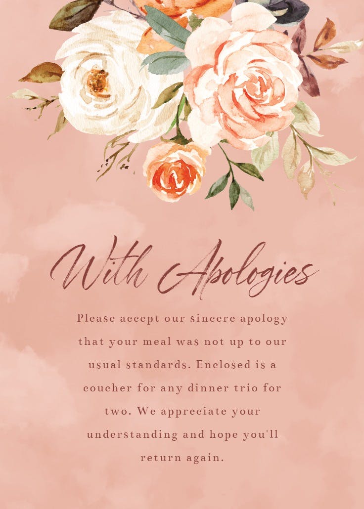 Celebrating your love - tarjeta de disculpa