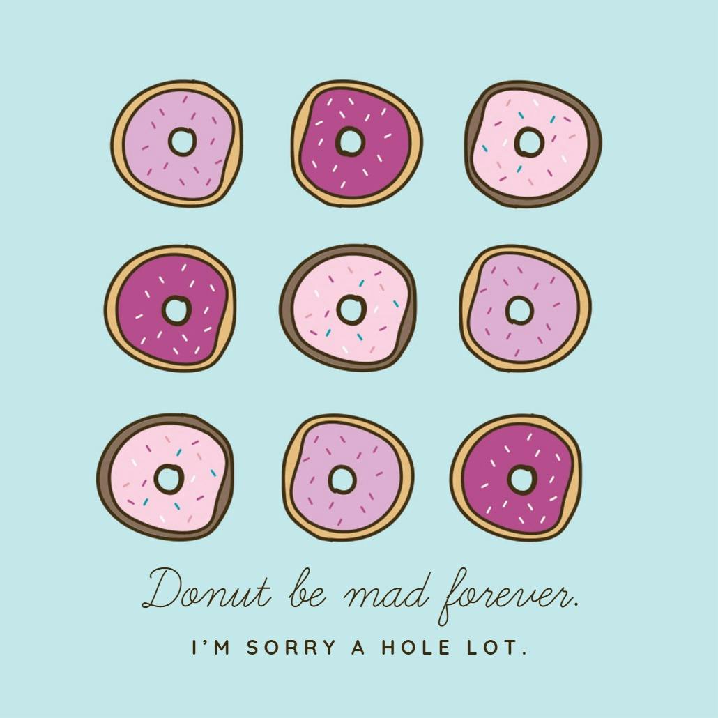 Do’s and donuts - tarjeta de disculpa