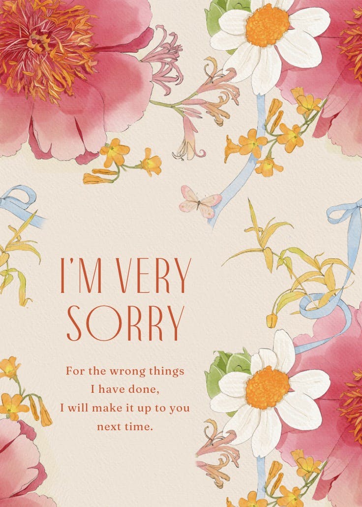 Eternal peonies - sorry card